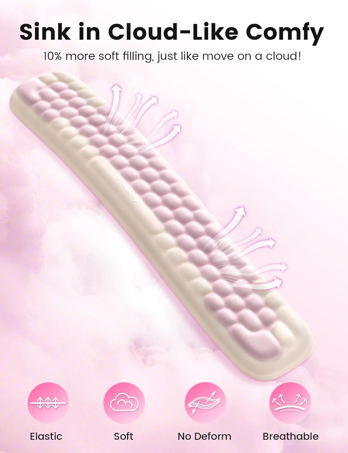 Meatanty Keyboard and Mouse Wrist Rest Set, Computer Wrist Pad Support, Ergonomic Keypad Hand Rest Combo, Memory Foam Typing Desk Accessory Carpal Tunnel Cushion, Laptop Office Home School Women Cute