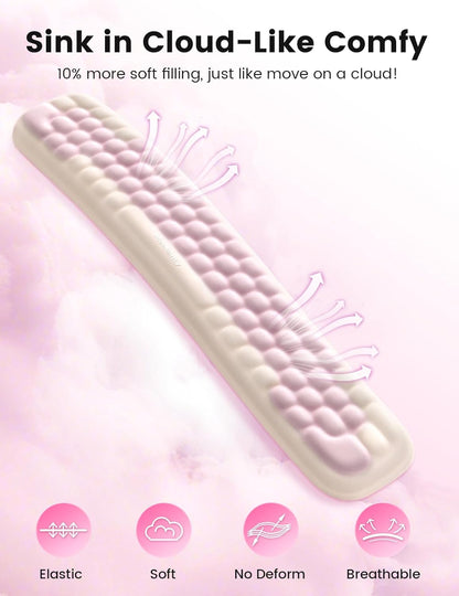 Meatanty Keyboard and Mouse Wrist Rest Set, Computer Wrist Pad Support, Ergonomic Keypad Hand Rest Combo, Memory Foam Typing Desk Accessory Carpal Tunnel Cushion, Laptop Office Home School Women Cute