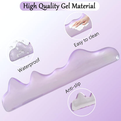 Gel Wrist Rest for Keyboard and Mouse Square Blue Plaid Clear Keyboard Wrist Rest Transparent Ergonomic Cute Checkered Mouse Wrist Pad Silicone Non-Slip Support for Computer Laptop Gaming Home Office