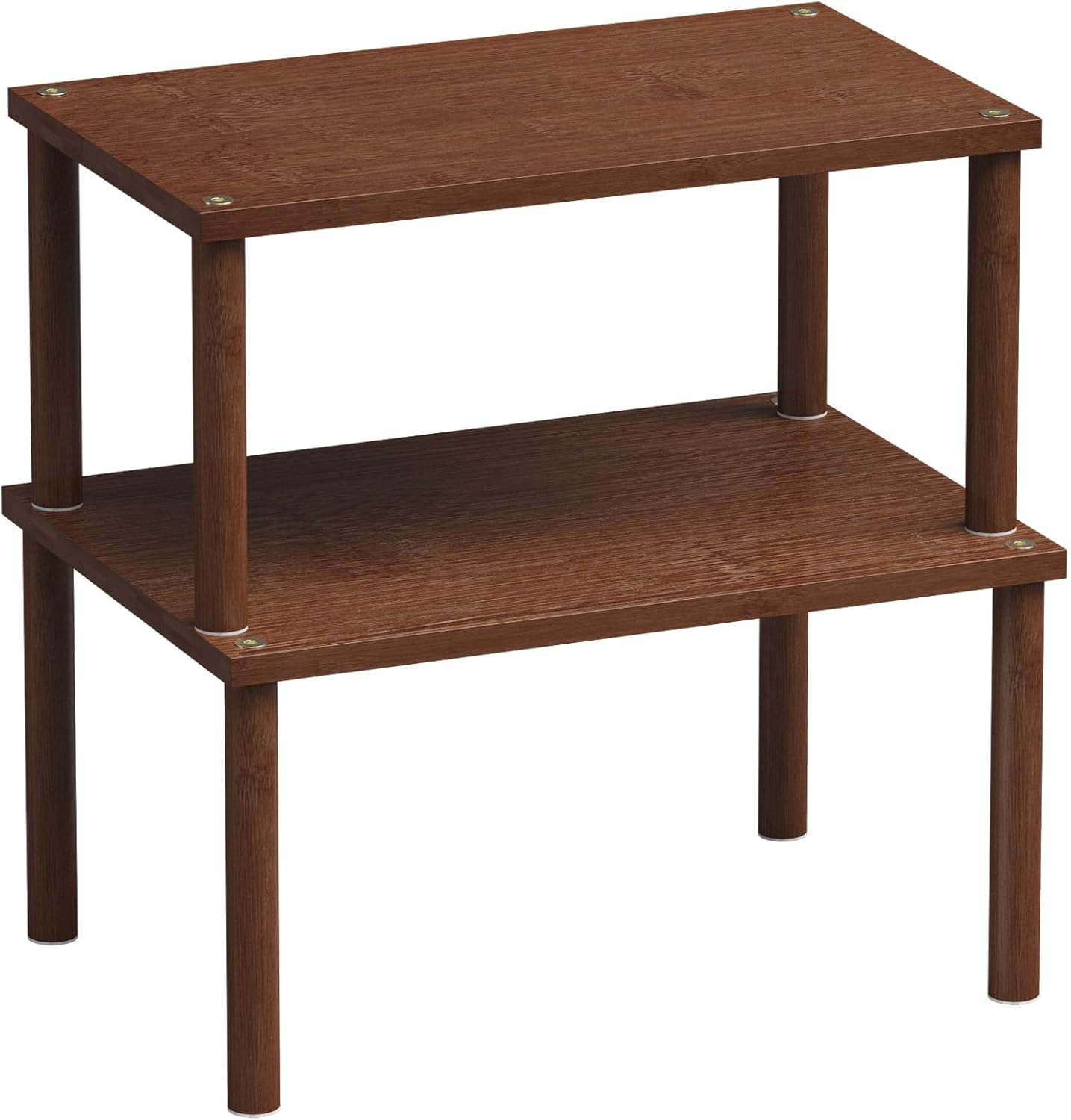 VERTORGAN Cabinet Organizer Shelf(Set of 2),Kitchen Counter Shelves,Bamboo Stackable Expandable Spice Rack Countertop(Medium)