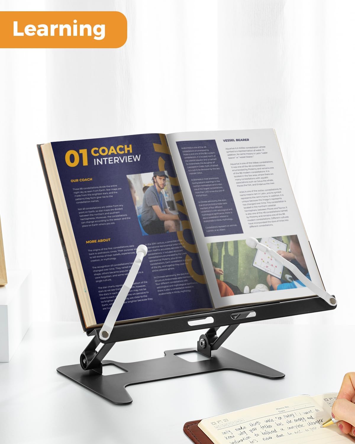 Honagu Adjustable Laptop Stand for Desk, Metal Foldable Laptop Riser, Portable Desktop Book Stand Holder, Ergonominc Computer Notebook Stand Compatible with 10-15.6” Laptops (Silver)