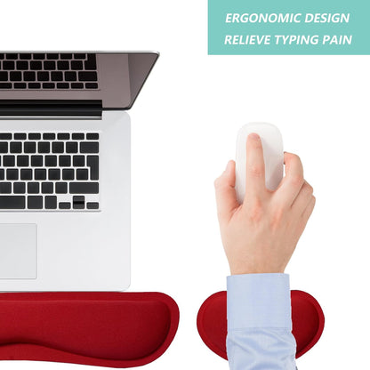 Keyboard Wrist Rest Mouse Wrist Support Set, Memory Foam Wrist Rest Pad for Computer Laptop Keyboard Mouse, Ergonomic Wrist Cushion Support for Typing Pain Relief, Gaming Home Office, Purple