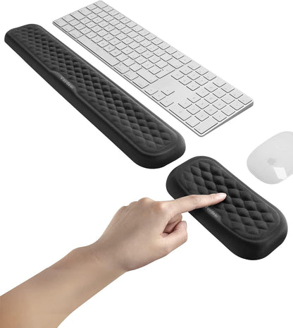 Vaydeer Wrist Rest for Keyboard and Mouse, Computer Ergonomic Wrist Support Pad, Soft Memory Foam Arm Cushion for Desk, Palm Hand Office Laptop Typing