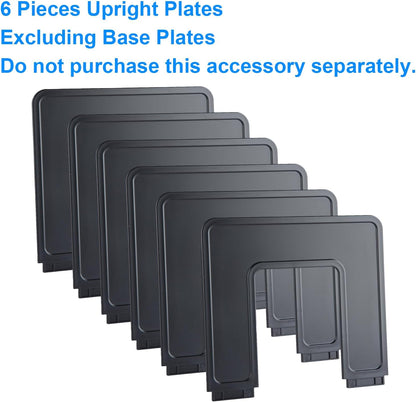 Adjustable Vertical File Sorter Sturdy Plastic Expandable Upright File Holder, Desktop Binder Organizer, School Office File Organizer Bookshelf Divider, Assemble Easily Endlessly, Black