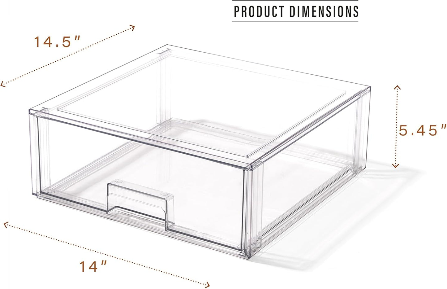 BINO | Stackable Storage Drawers, Shallow X-Large - Clear | THE CRATE COLLECTION | Storage Bins With Drawers Bathroom Organizers and Storage Organization and Storage Under Sink Organizer Vanity Home