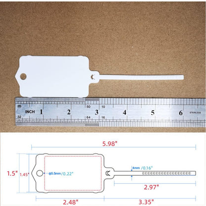 100pcs Reusable Blank Plastic Tags Ties Key Tags 1.45"*2.48" Serrated Tension Sealing Strap with Large Label Plastic Tie Mark Label Waterproof Hang Sign Write on Tag (Red, 100pcs)