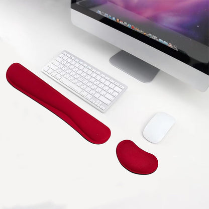 Keyboard Wrist Rest and Mouse Wrist Rest Set - Ergonomic Memory Foam Wrist Cushion - for Wrist Support on Computer, Laptop, Office, Playing Games, Typing Relieves Wrist Pain Black