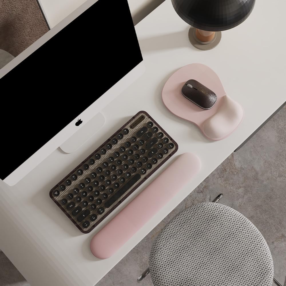 ErgoComfort Gel Wrist Rest Mouse Pad-Ergonomic Office Mousepad with Wrist Support-Non-Slip, Design Desk Accessories Mat for Home&Game Decor (09MochaSand Set)