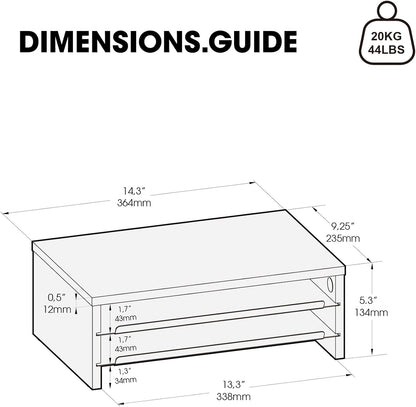 Fenge Monitor Stand, 3-Tier Monitor Riser with Slide-Out Tray, Wooden and Metal Desktop Organizer for Home Office, Computer, Laptop, Printer, Telephone