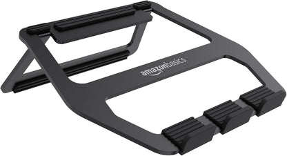 Amazon Basics Aluminum Portable Foldable Height Adjustable Support Stand for Laptops up to 13", Silver