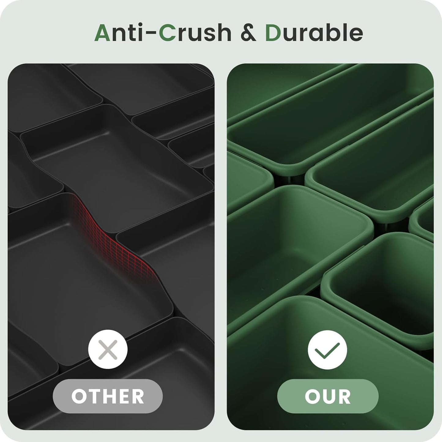 【Military Grade】A-LuGei Drawer Organizer, 【𝟱𝗦𝗶𝘇𝗲】 Makeup organizer, 【Holds 177 Items】 Bathroom Organizers and Storage, Organization and Storage, Desk Drawer Organizer for Bathroom Vanity