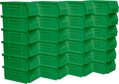 Akro-Mils 30220 AkroBins Plastic Storage Bins, Space-Saving Stackable Bins for Garage, Pantry, Craft Organization, 7" x 4" x 3", Yellow, 24-Pack