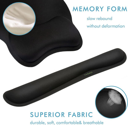 Comfy Mee Premium Memory Foam Keyboard and Mouse Wrist Rest Pads Set- for Comfortable Typing &Wrist Pain Relief (Pack of 2)
