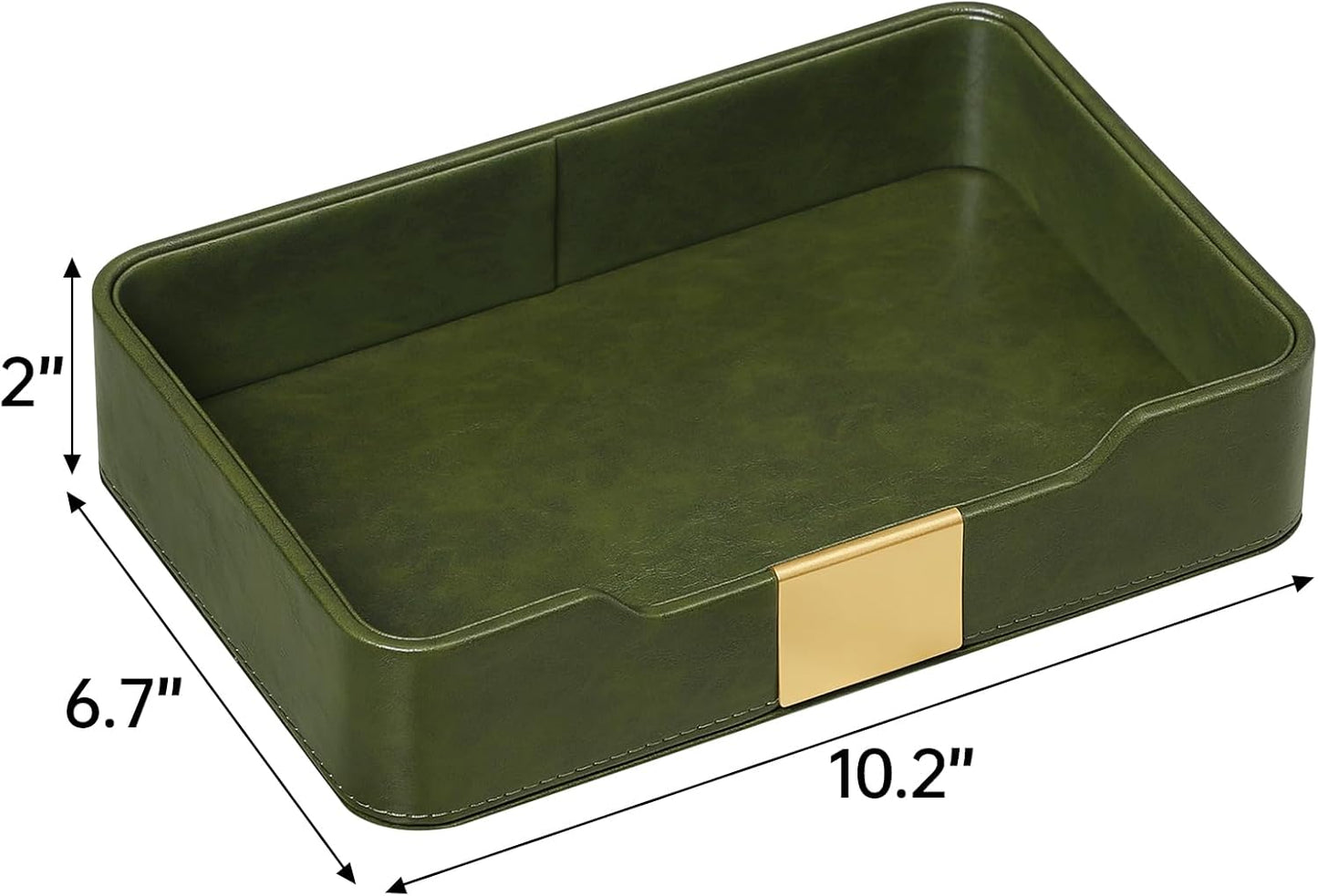 10.2" x 6.7" Nightstand Organizer Tray with Gold Accent, Decorative Valet Trays Cologne Organizer for Men, Key Bowl Perfume Trinket Tray for Dresser Bedside Entryway Table (Navy Blue)