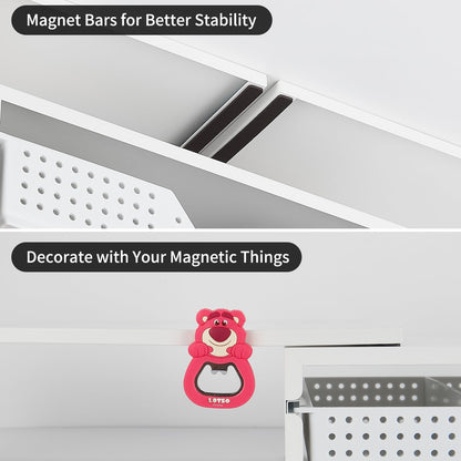 LEKETREE Dual Monitor Stand Riser with Drawer, Desk Organizer and Accessories, Pink Monitor Stand for Desk, Desktop Stand for Computer, Laptop, TV and More (Pink)