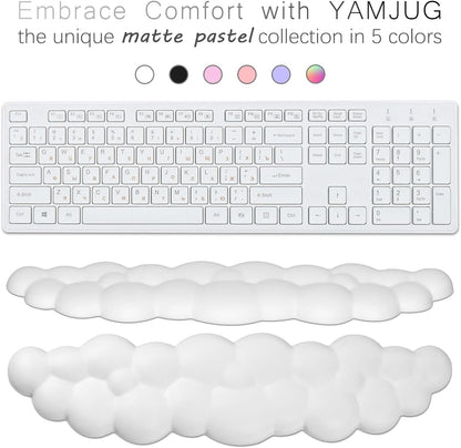 Cloud Wrist Rest Keyboard Palm Rest with Non-Slip Base for Computer Gaming Wrist Rest, YAMJUG Cloud Arm Rest Keyboard Wrist Pad Rainbow