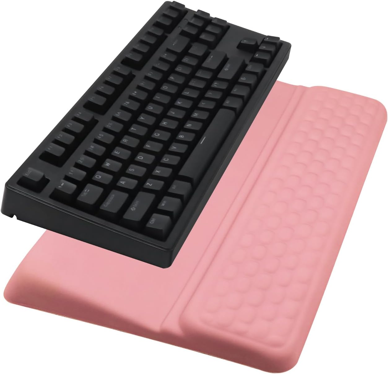 Computer Keyboard Stand Pad with Wrist Rest, Ergonomic Comfy Tilted Keyboard Stand Riser Holder Pad for Office Home (Black)