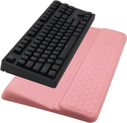 Computer Keyboard Stand Pad with Wrist Rest, Ergonomic Comfy Tilted Keyboard Stand Riser Holder Pad for Office Home (Black)