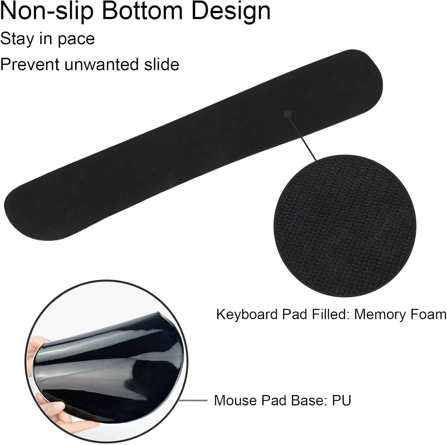 Mouse Pad and Keyboard Wrist Rest Support, with Non-Slip PU Base,Gel Mouse Pad with Coaster,Pain Relief for Gaming, Computer,Office -Beach