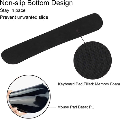 Mouse Pad and Keyboard Wrist Rest Support, with Non-Slip PU Base,Gel Mouse Pad with Coaster,Pain Relief for Gaming, Computer,Office -Beach