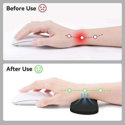 MOSISO Silicone Wrist Rest Pad, Ergonomic Gel Support for Keyboard & Mouse, Soft Comfortable Wrist Cushion for Typing, Gaming, Pain Relief, Office, Laptop Use, Black