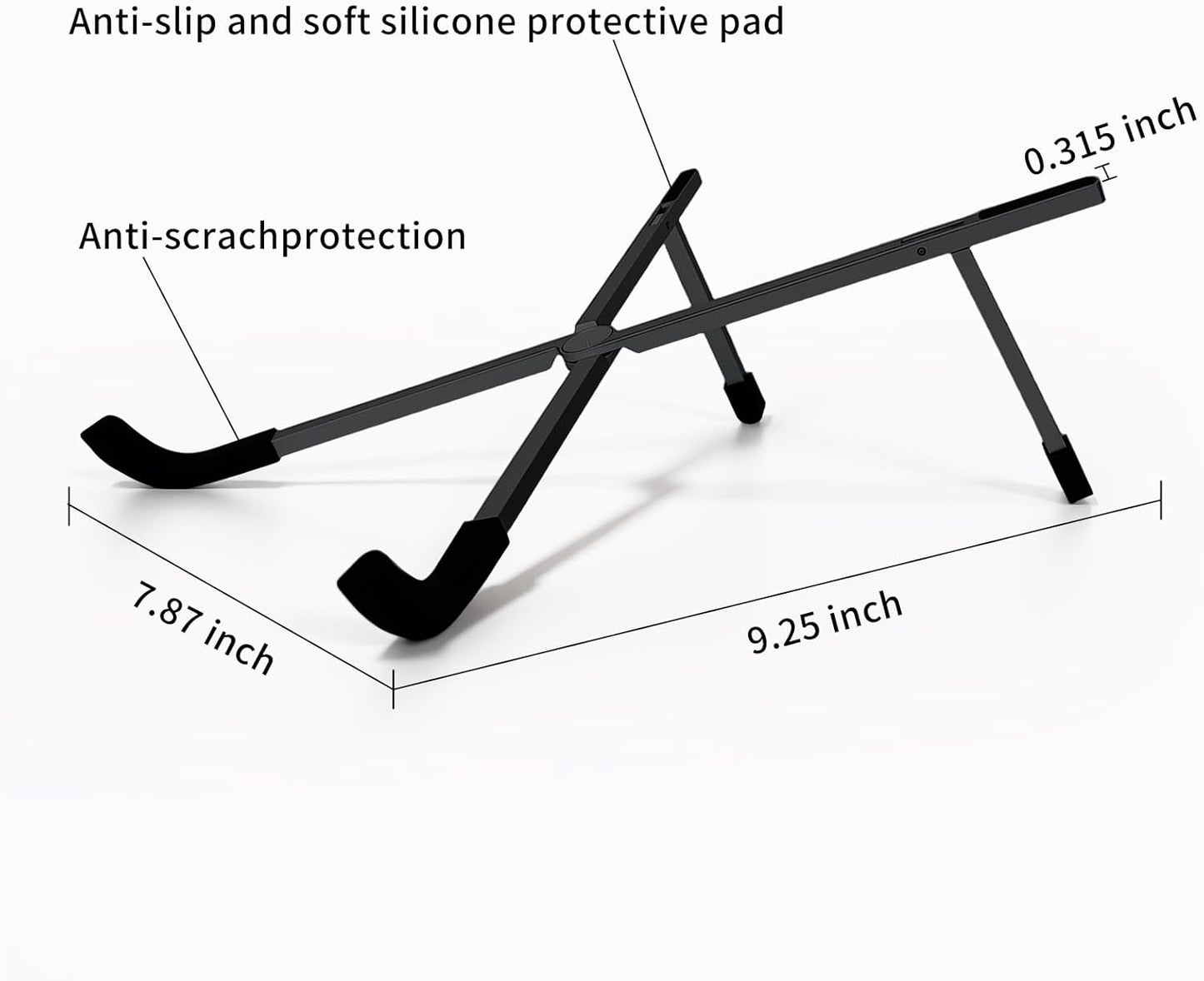 Protable Laptop Stand for Desk,Foldable Laptop Riser Holder,Ventilated Cooling Notebook Mount Computer Stand for 10-15.6” Laptops,Tablets，Aluminum