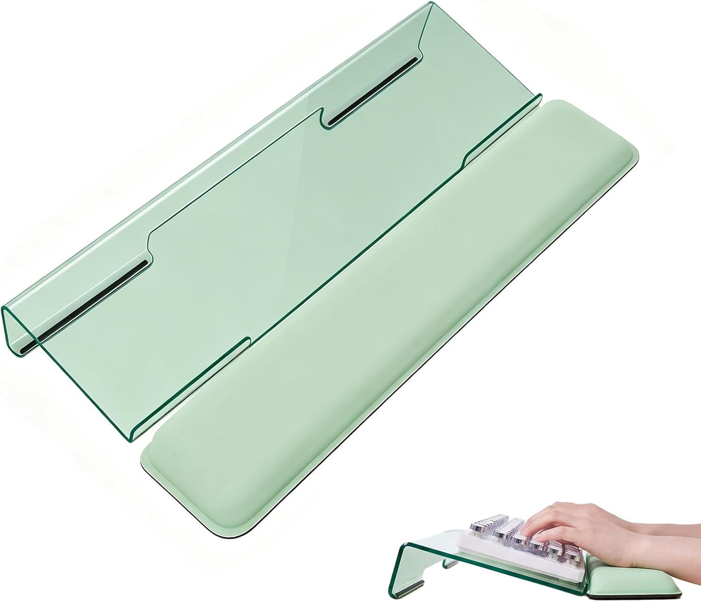 Laborio Computer Keyboard Wrist Rest Stand for Desktop, Keyboard Holder for Easy Typing with Wrist Pad for Office Desk, Home, School (Pink)