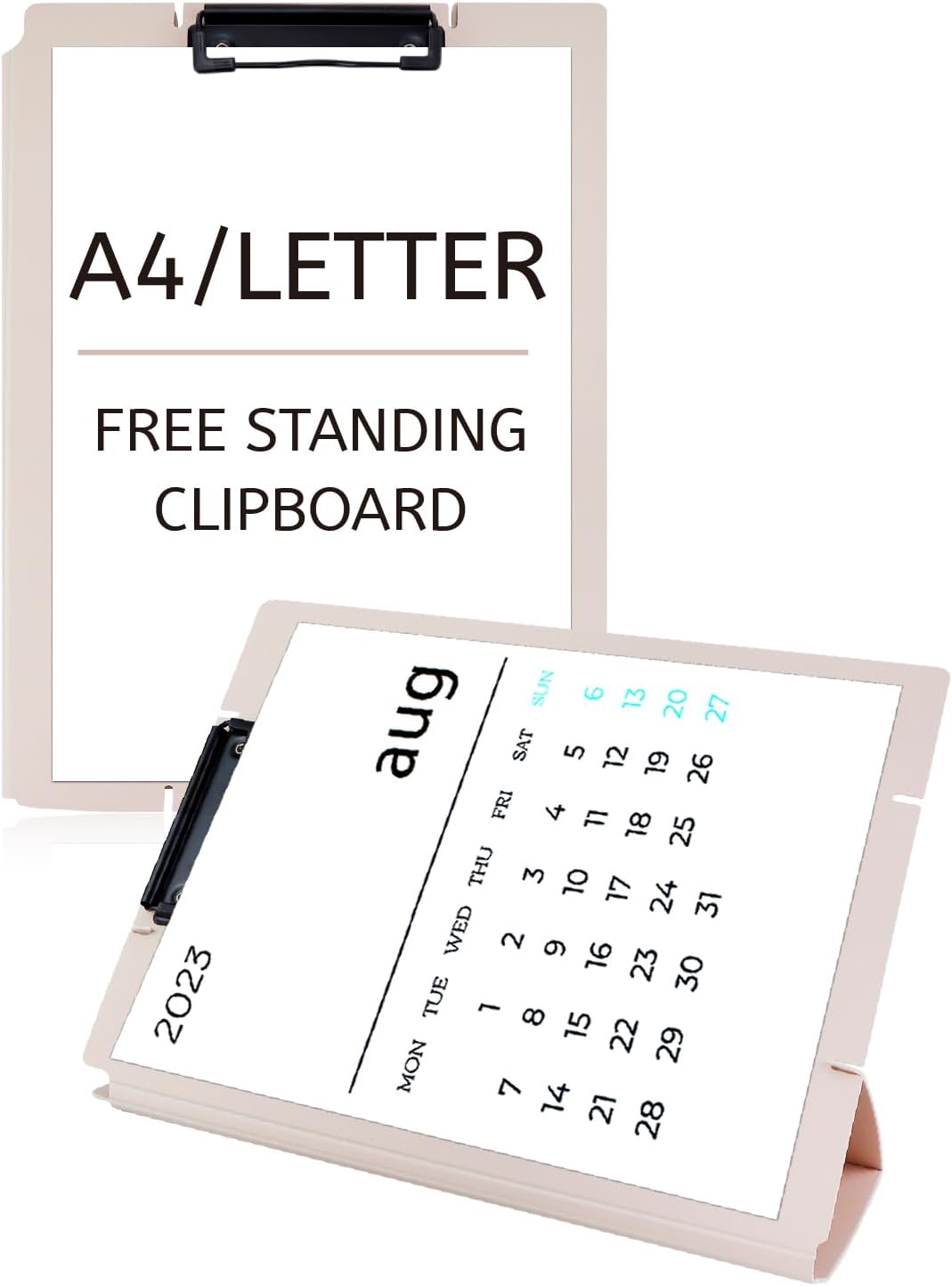 Free Standing Clipboard and Desktop Stand with Adjustable Buckles Easel Back - Foldable Stand and Document Holder for School, Office and Business Use (9.37 x 12.6 inches) (Light Green)