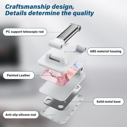 Desk Cell Phone Stand - Adjustable Angle-iPad Holder, Universal Compatible Phone Holder for Desk