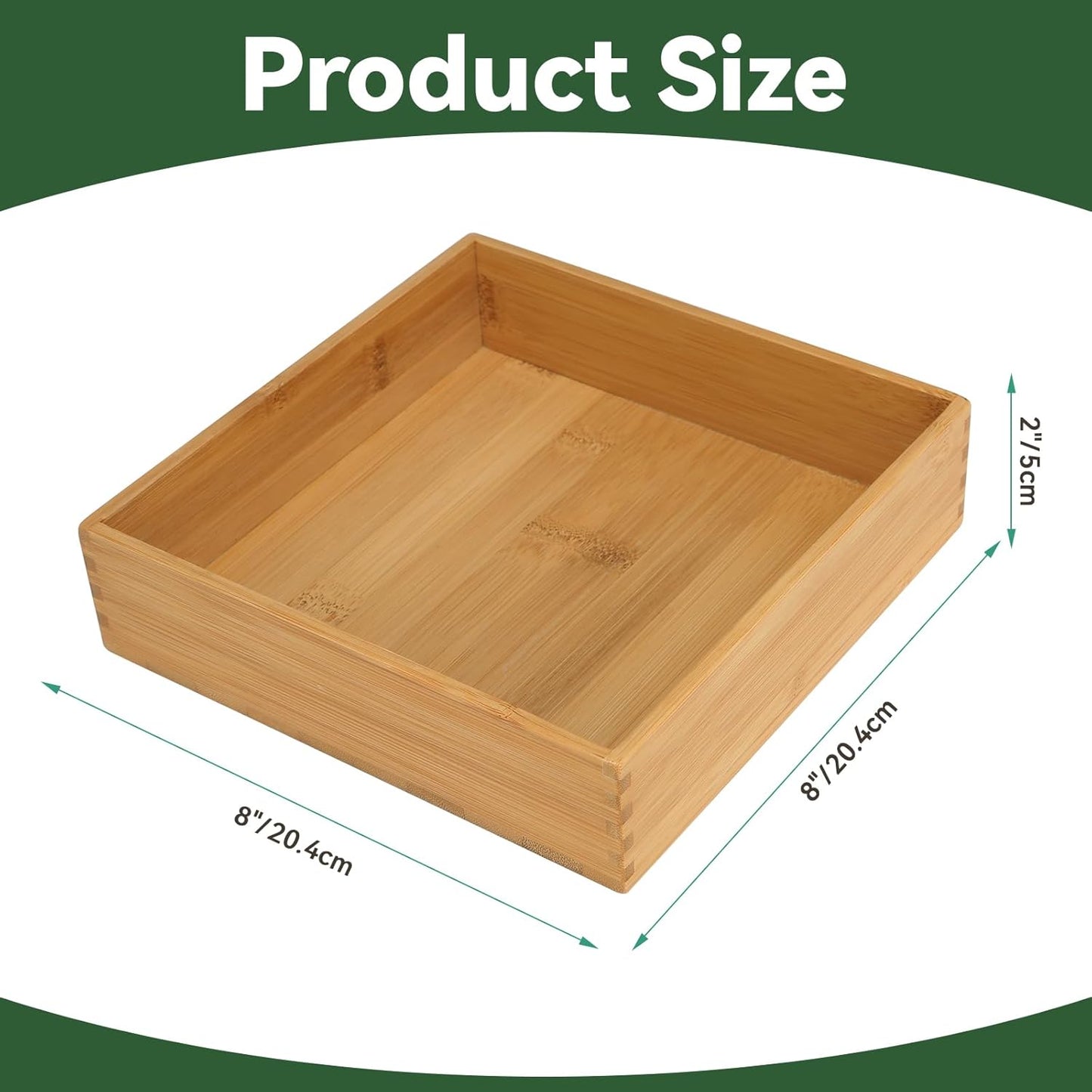 Bamboo Drawer Organizer - Kitchen Drawer Utensil Organizer Office Supplies Desk Organizer Makeup Silverware Tray Flatware Organization 12"*4"*2"