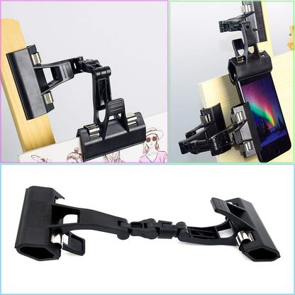 Adjustable, Foldable, and Twistable Copy Holder Clip - Easel Accessory – Double Head Painting Clip – Easel Accessory, Pack of 2 (Black)