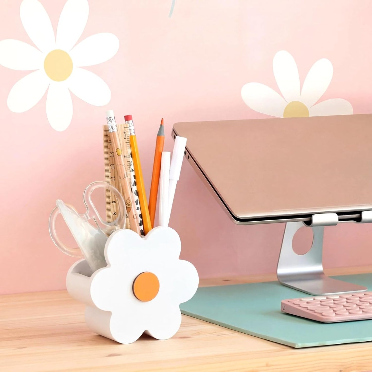 Tenceur Pink Pen Holder for Desk Large Capacity Pink Bow Pencil Holder Coquette School Supplies Set Desk Organizer Cute Bow Office Decor Makeup Brush Holders Funny Back to School Gift for Women