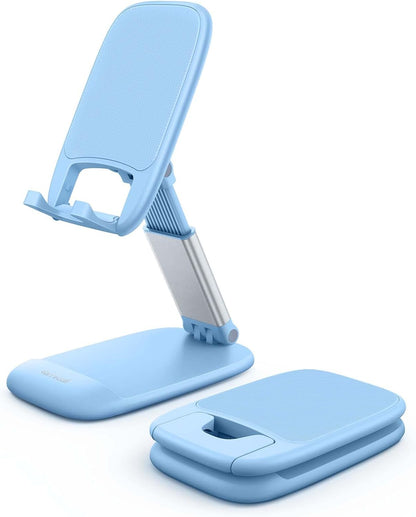 Lamicall Cell Phone Stand for Desk - [Height Adjustable] Foldable Mobile Phone Holder, Portable Stand for iPhone 17 16 15 14 13 12 11 Pro Max Plus Air, Galaxy S25, Office Gift Mothers Day Accessories
