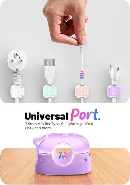 Cable Clips,8 Pack Cord Holder Cord Organizer [1s Lock & Strongest Adhesive] Spring Cord Clips Phone Charger Wire Desk Cable Management Nightstand Home Office School Decor Women Cute Desk Accessories