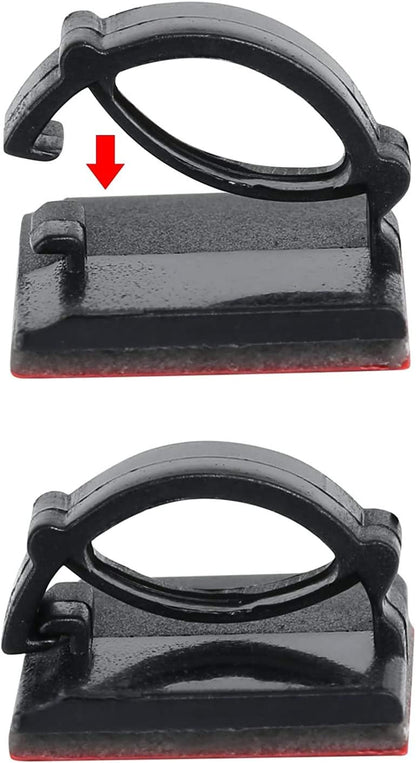 Cable Clips Adhesive Cord Organizer, Management 3M Cable Ties Wire Clips Organizer Cable Clamp Holders for Desk Car Tables PC Laptop TV Home Office Walls (0.75"x0.6", 30pcs, Black)