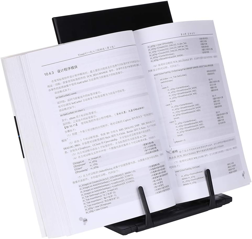 KLOUD CityBlack Metal Desktop Document Book Holder with 7 Adjustable Positions (Lost ocean-SJ981)