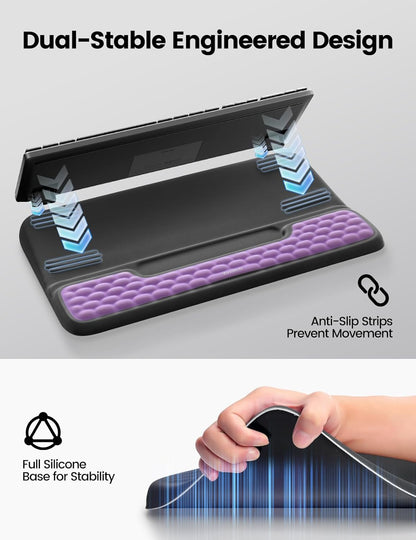 Vaydeer Keyboard Stand and Mouse Pad Set with Wrist Rest, Soft Memory Foam Wrist Support, Ergonomic Wrist Cushion for Desk, Relieves Carpal Tunnel Pain, Palm Hand Typing for Office, Home, Gaming