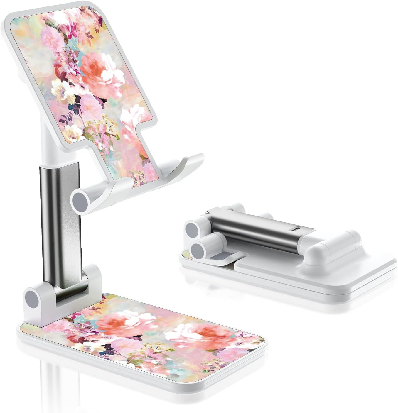 Desk Cell Phone Stand - Adjustable Angle-iPad Holder, Universal Compatible Phone Holder for Desk