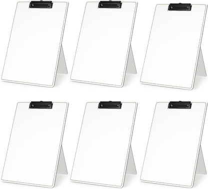 Desktop Document Holder for Typing Clipboard, Paper Holder Stand for Desk When Typing Copy Holder Foldable Stand Clipboard 9 x 13 Inch (White, 4 Pack)