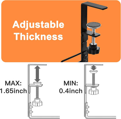 NoDrill 2 Pack 15.7" Under Desk Cable Management Tray, Sturdy Metal Cord Organizer for Office & Home Standing Desk