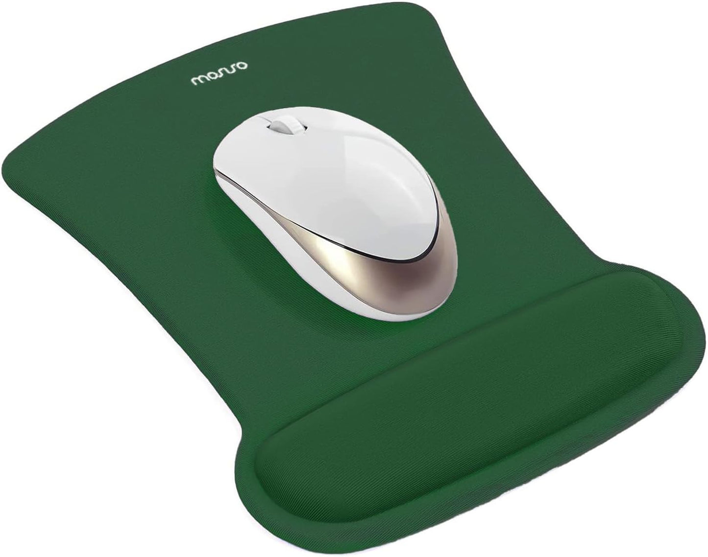 MOSISO Wrist Rest Support for Mouse Pad & Keyboard Set, Ergonomic Mousepad Non-Slip Base Home/Office Pain Relief & Easy Typing Cushion with Neoprene Cloth & Raised Memory Foam, Apricot