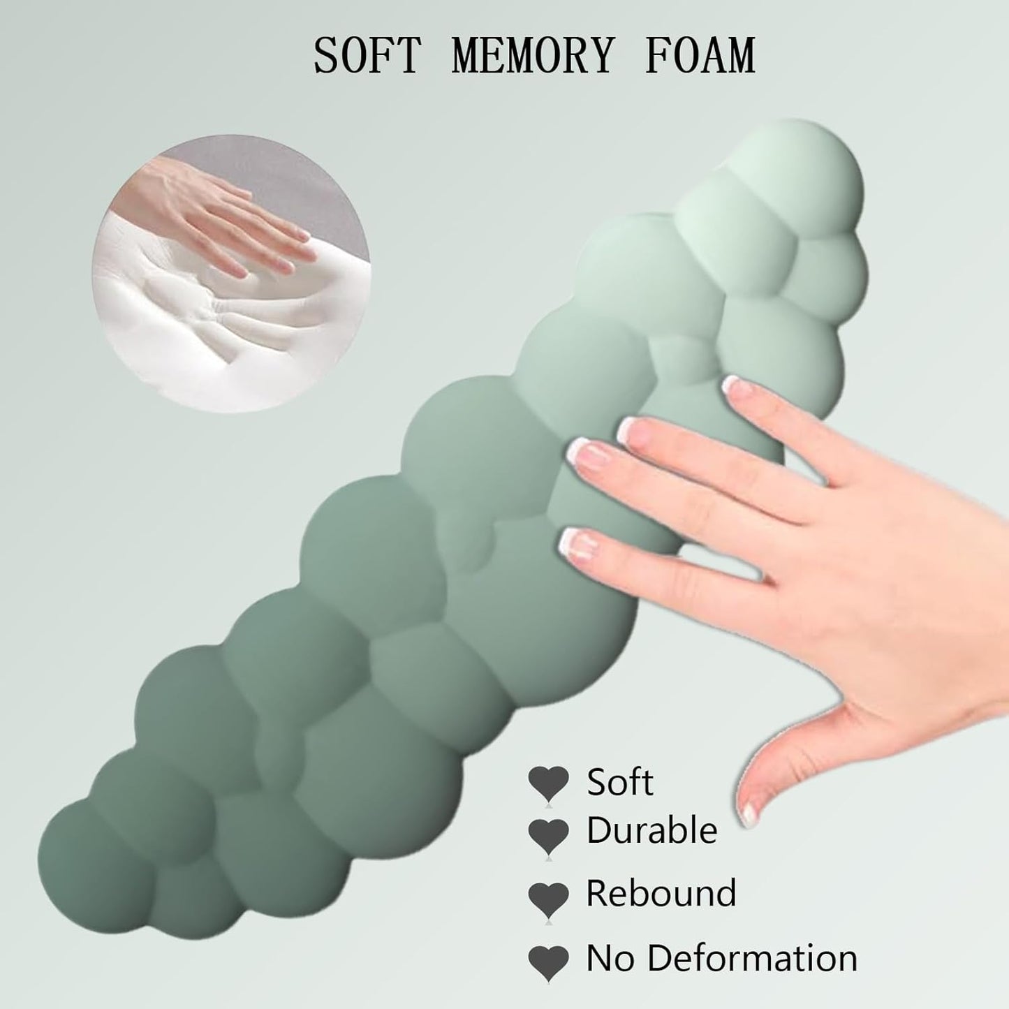 Cloud Wrist Rest Keyboard Pink Mouse Pad Set with Wrist Rest Ergonomic Wrist Pad Memory Foam Non-Slip Base Cute Gradient Wrist Support for Computer Laptop Gaming Home Office Relief Typing Pain