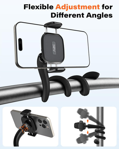 A2C Flexible Phone Holder for Treadmill, Peloton, Stroller, Shopping Cart, Desk, Portable Gooseneck 16.5” Long Arm Phone Mount for 4.7”-6.9" Smartphones