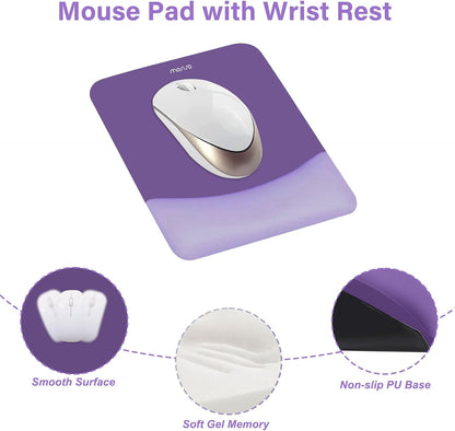 MOSISO Wrist Rest Support for Mouse Pad&Keyboard Set, Rectangular Ergonomic Mousepad Non-Slip Base Home/Office Pain Relief&Easy Typing Pad with Neoprene Cloth&Raised Silicone Lining, Green