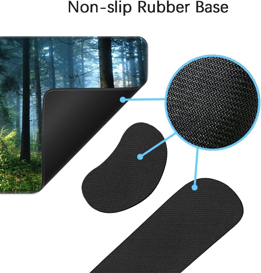 MIBITRI Keyboard Mouse Pad Set, Extended Gaming Mouse Pad+Ergonomics Keyboard Wrist Rest Support, Memory Foam, Easy Typing Pain Relief, 4Pcs XXL Ultra Thick Desk Mat, Enchanted Bookshelf