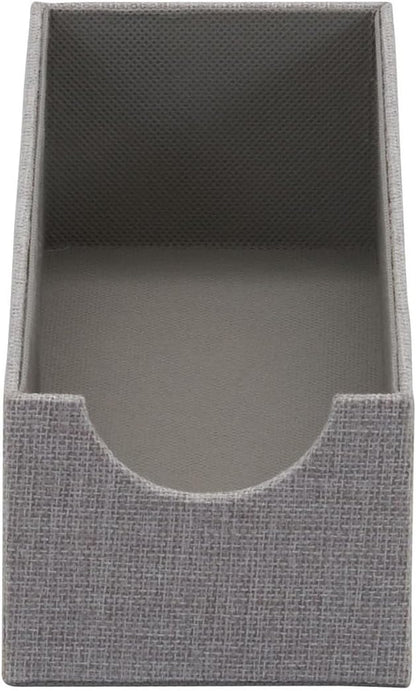 Household Essentials Grey 725-1 Deep Drawer Organizer Box for Storage | 12 in x 4 in x 3.13, Silver
