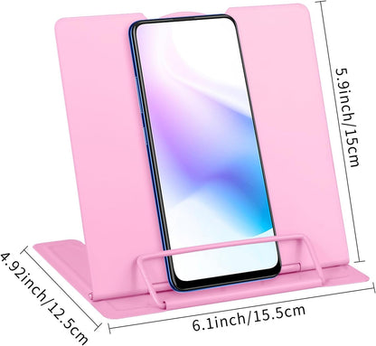 Honagu Small Book Stand Book Holder Metal Desk Stand for Reading Hands Free, Adjustable Cookbook Documents Holder, Portable for Music Books, Textbook, Recipe, Tablet, Ipad, Great Gifts (White)