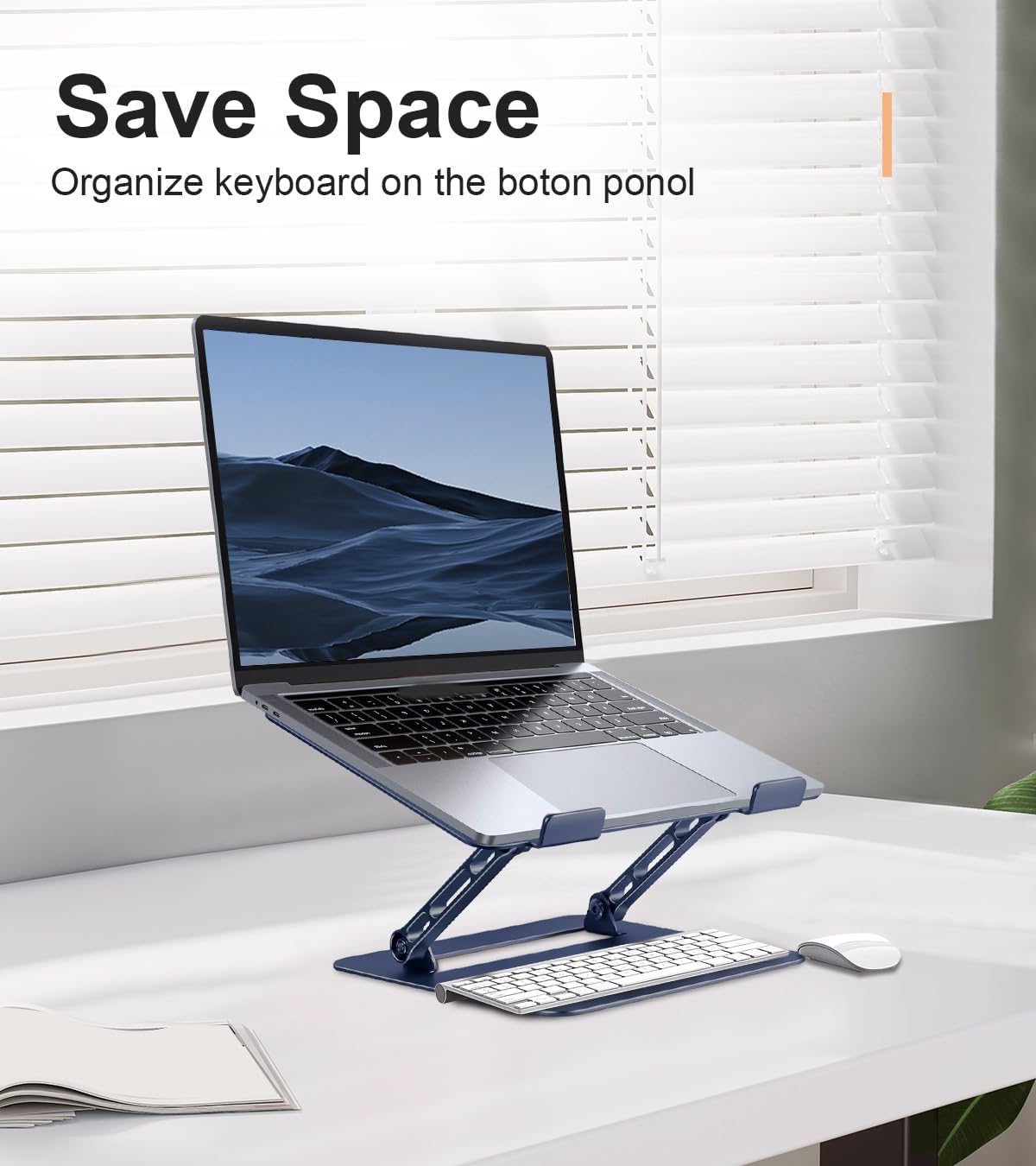 Aoviho Adjustable Laptop Stand for Desk,Portable Laptop Stand Holder and Riser,Foldable Aluminum Notebook Computer Stands for MacBook Air Pro HP Lenovo Dell Samsung Chromebook, 10-15.6 inch, Purple