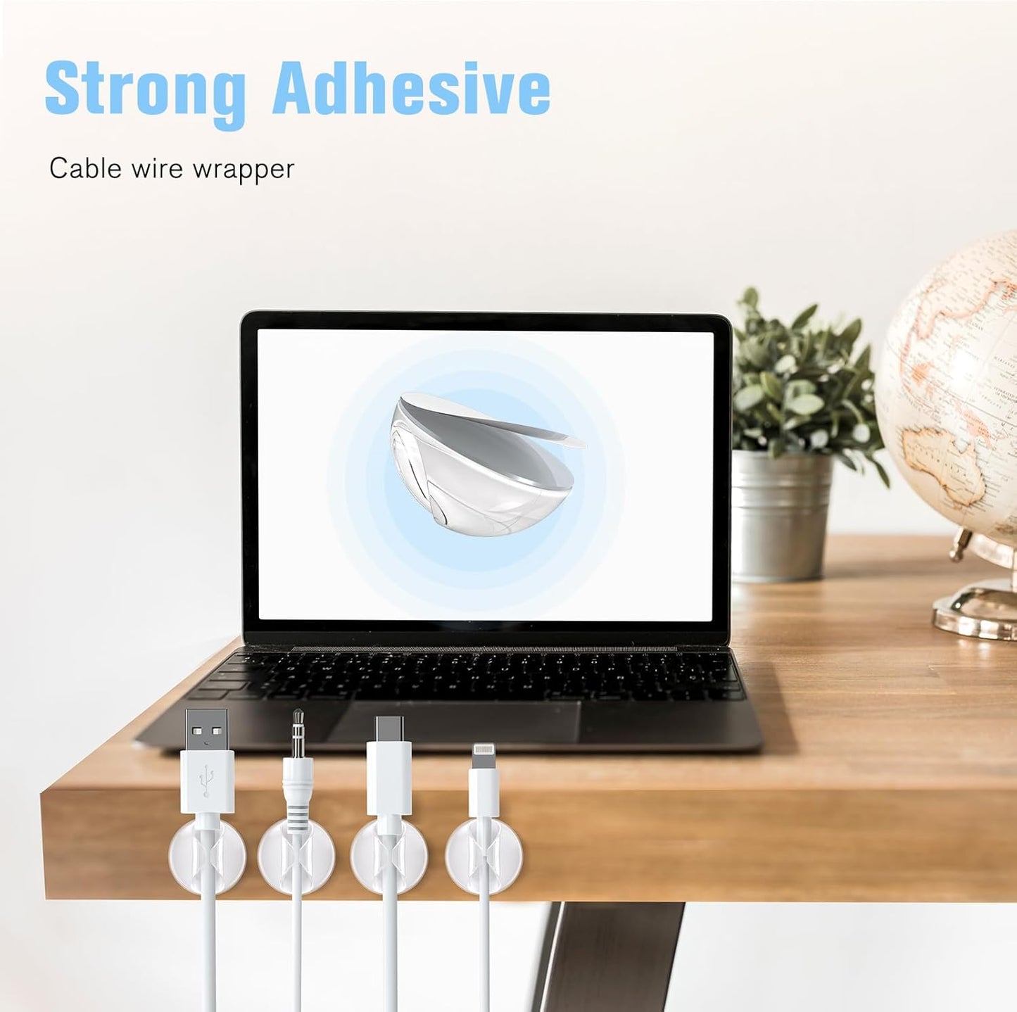 18 Pack Mini Cable Clips, Znben Cord Organizer Holder Adhesive Cord Management Charger Wire Holder Clips for Desk, Home, Office, Car, Cubicle, Nightstand Black
