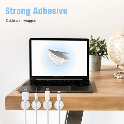 18 Pack Mini Cable Clips, Znben Cord Organizer Holder Adhesive Cord Management Charger Wire Holder Clips for Desk, Home, Office, Car, Cubicle, Nightstand Black